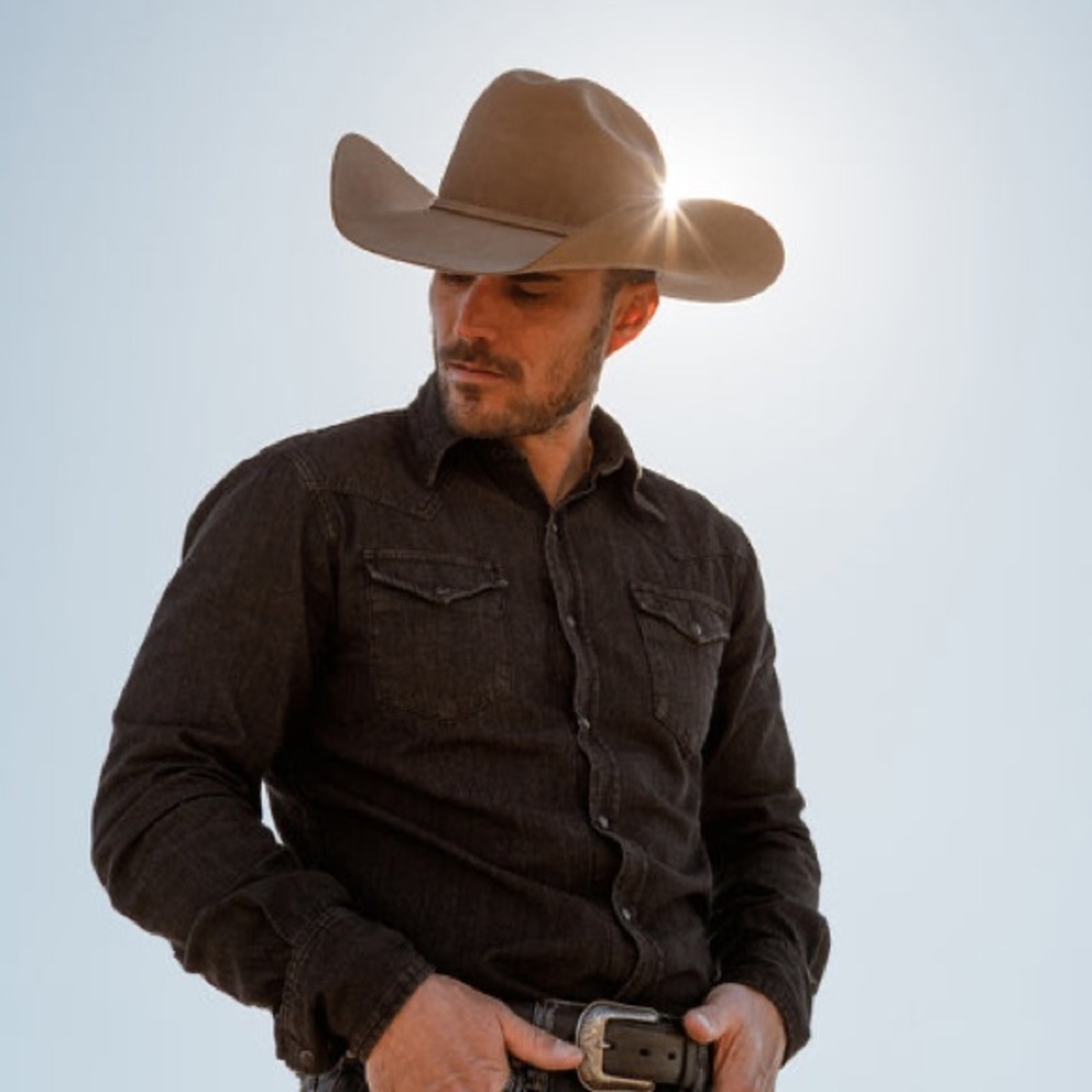 Stetson Men’s Western Snap Front Collared Long Sleeve Classic Black Small 588